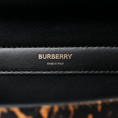 Burberry Calf Hair Leopard Print Small Title Bag with Pocket Black 7 of 10