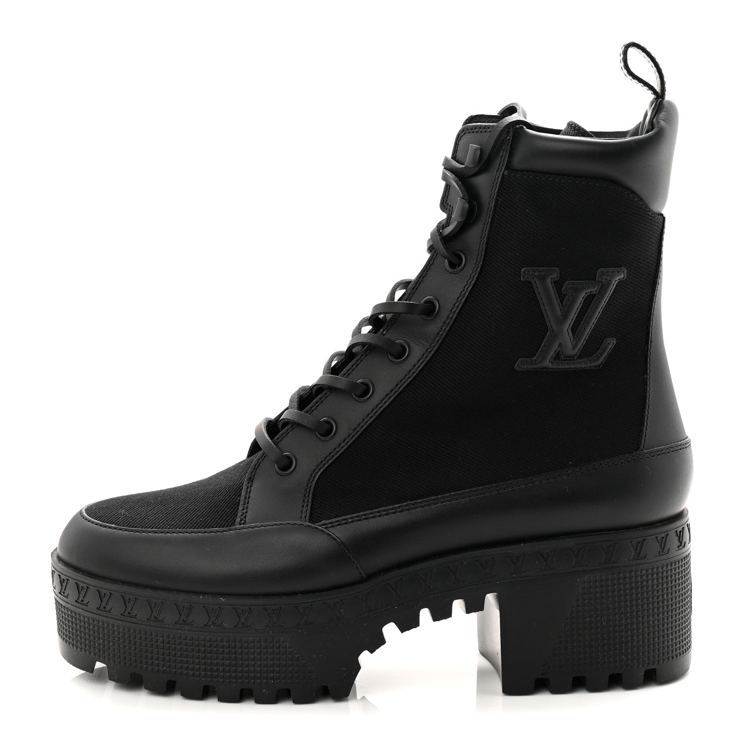 Louis Vuitton Canvas Laureate Platform Desert Boots 37.5 Black 1 of 9