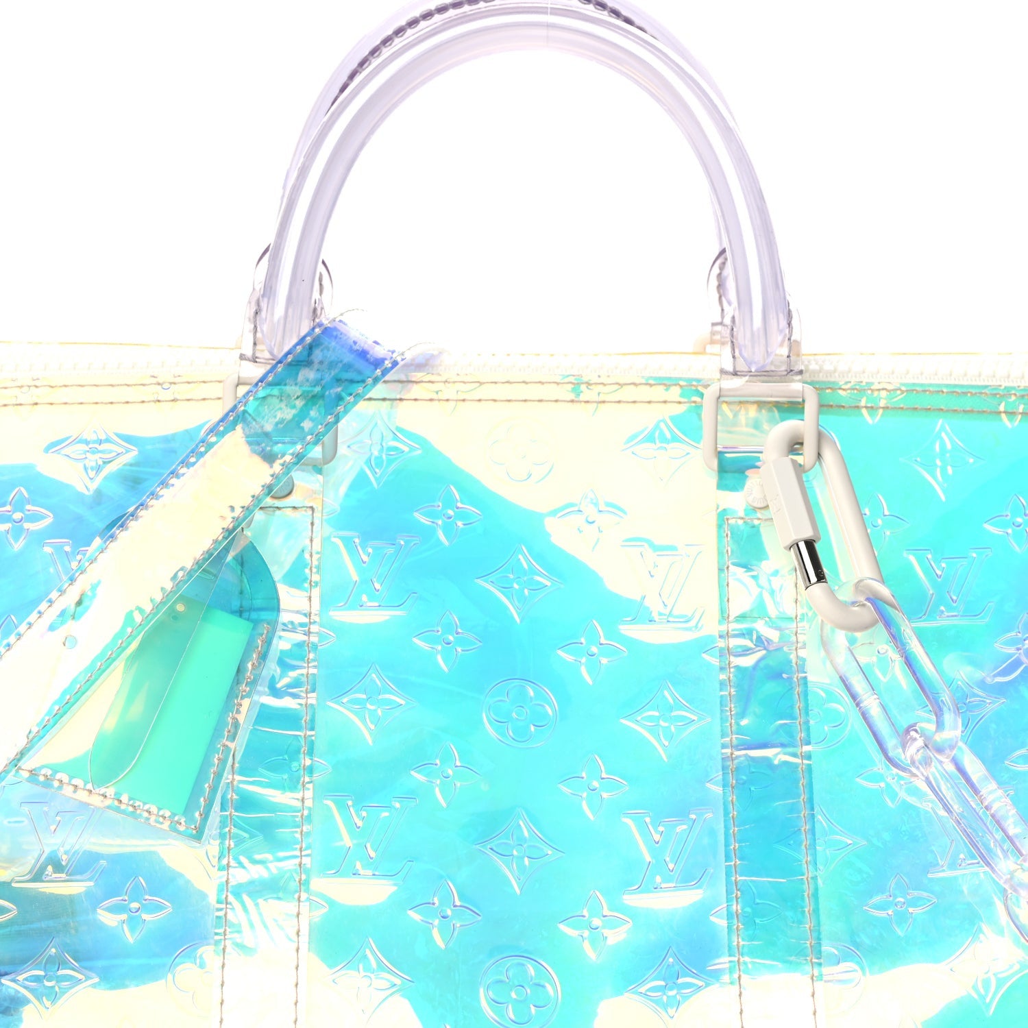 Louis Vuitton PVC Monogram Keepall Bandouliere 50 Iridescent Prism 6 of 8