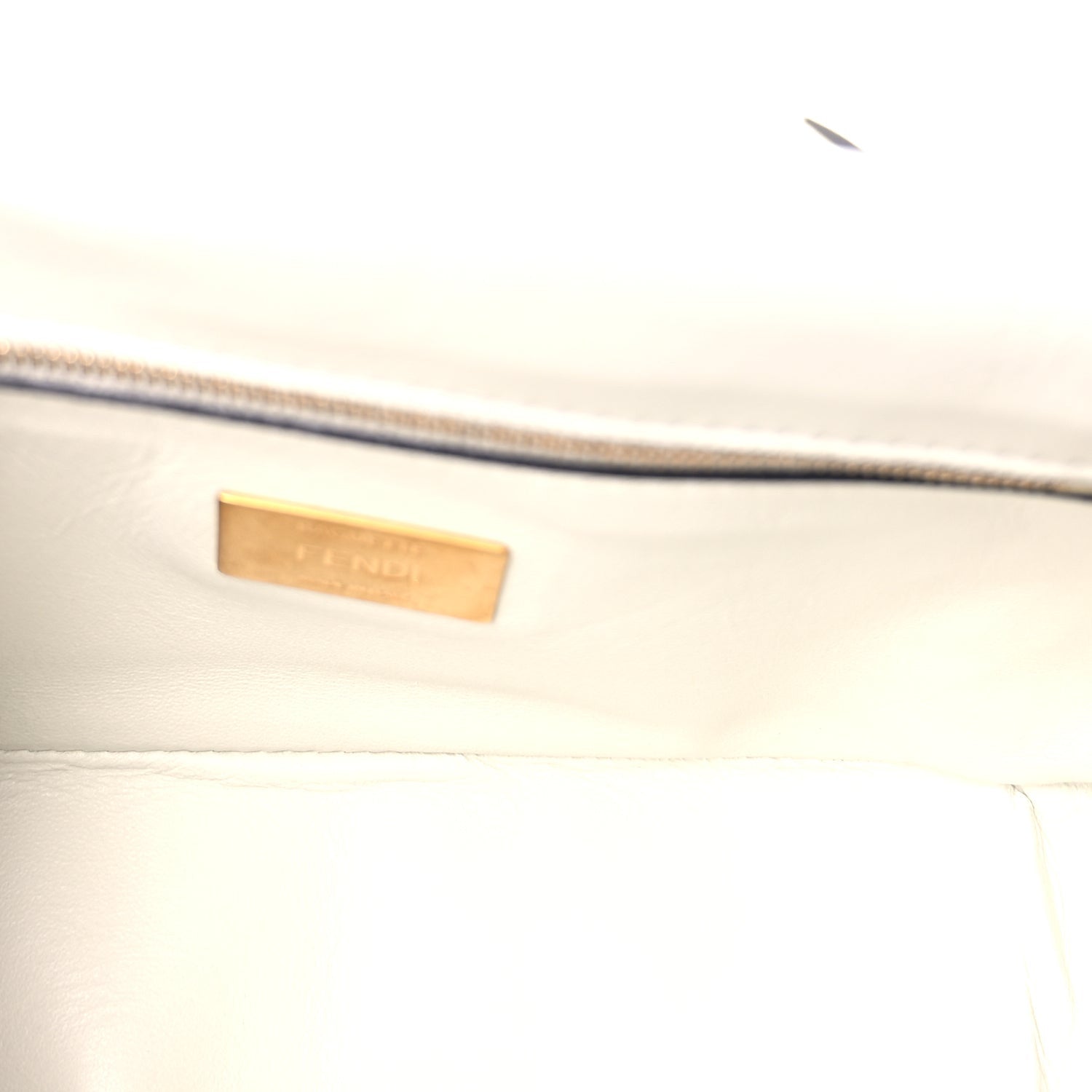 Fendi Nappa Small FF Embossed Midi Chain Baguette  White 4 of 8