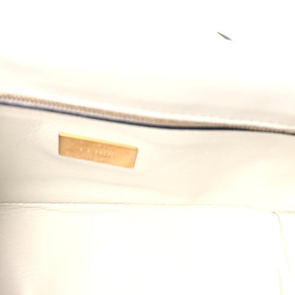 Fendi Nappa Small FF Embossed Midi Chain Baguette  White 4 of 8