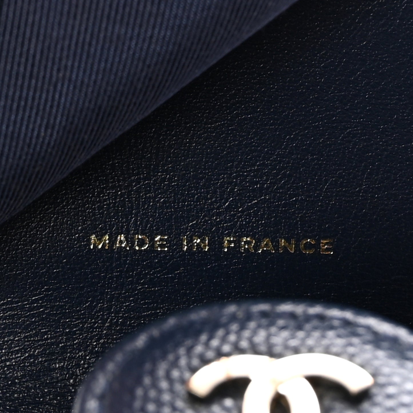 Caviar Quilted Compact Flap Wallet Navy