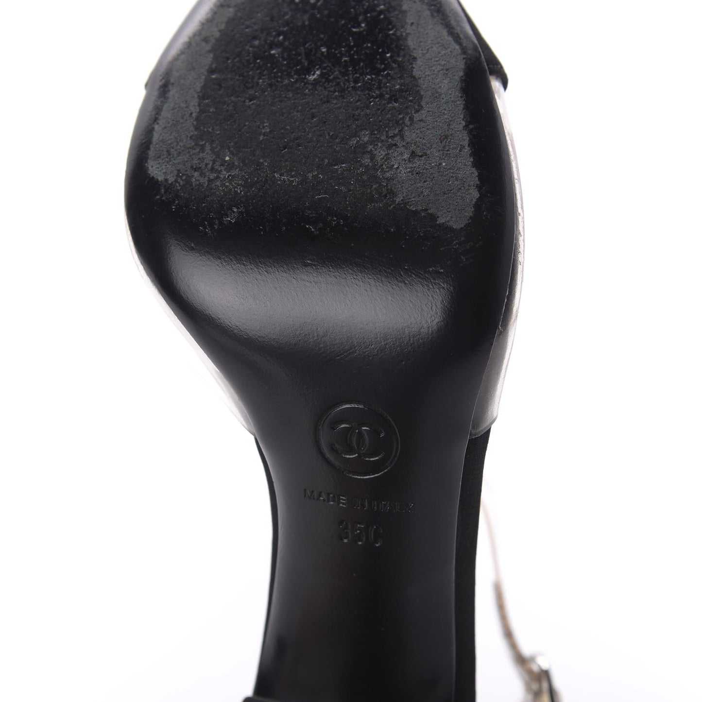 PVC Silk Crepe Cap Toe CC Pumps 35 Black