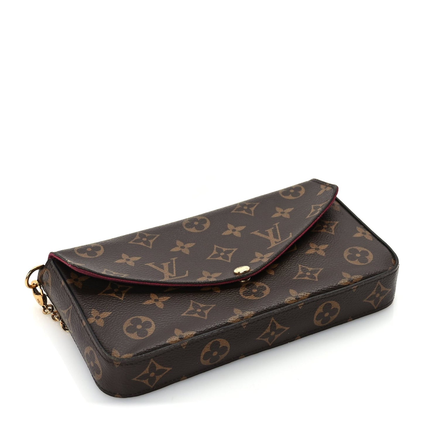 Monogram Pochette Felicie Chain Wallet  Fuchsia