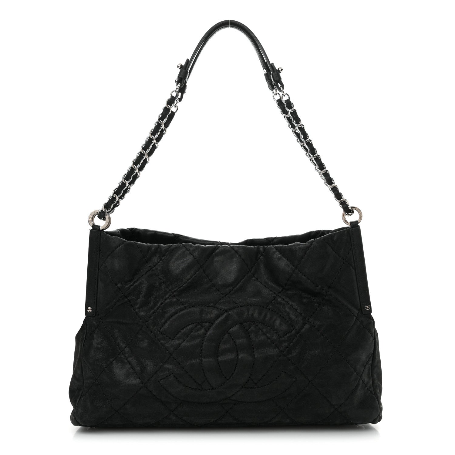 Chanel Iridescent Calfskin Quilted Small Sea Hit Tote Black 1 of 12