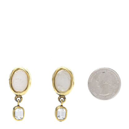 Chanel Pearl Crystal Drop Clip On Earrings 2 of 6