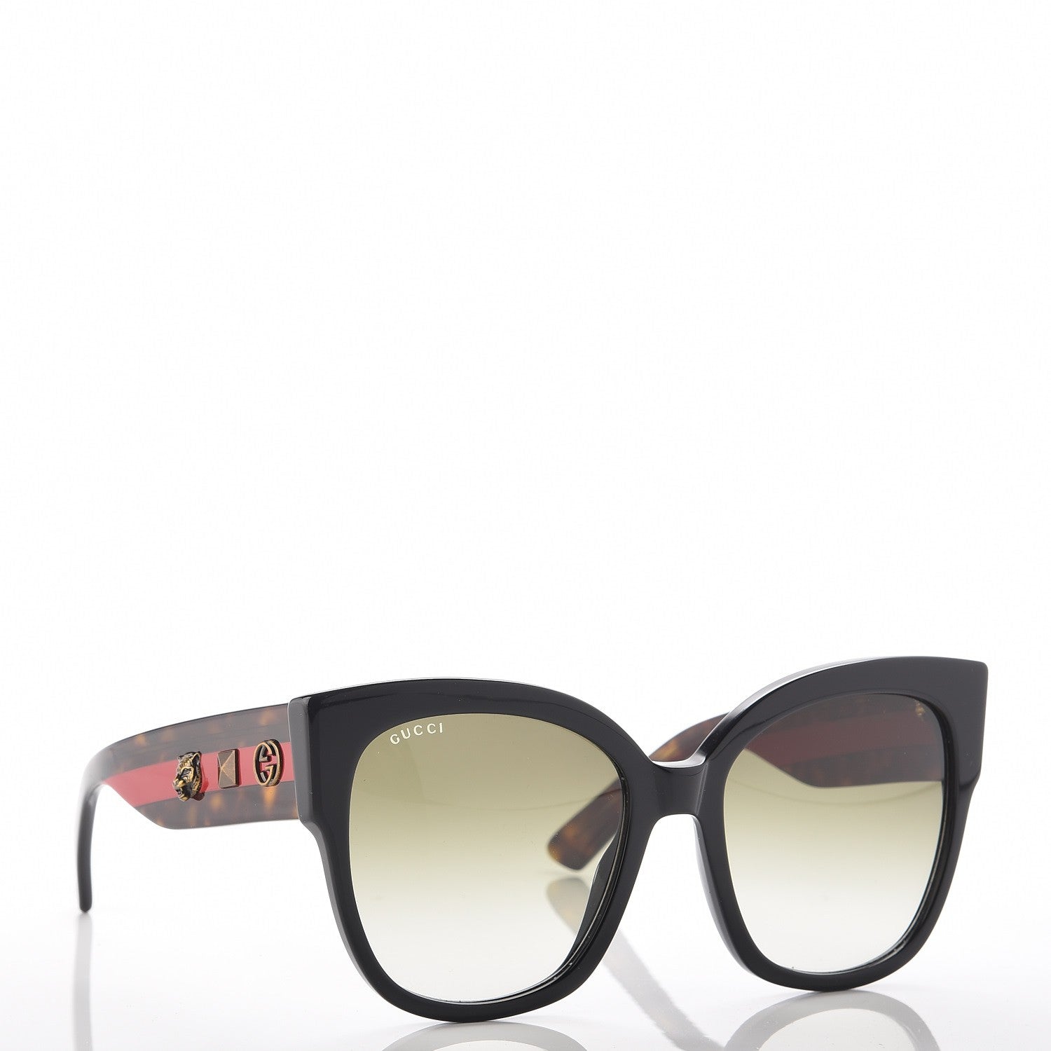 Gucci Square Frame Web Sunglasses GG0059S Black 8 of 9