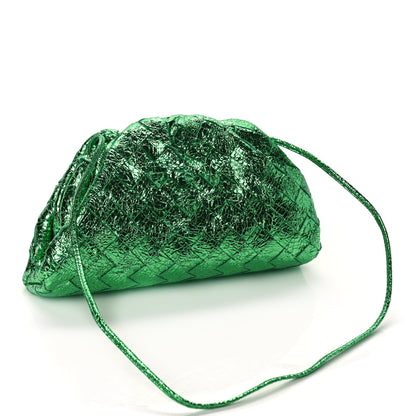 Bottega Veneta Metallic Nappa Intrecciato The Mini Pouch Parakeet 2 of 8
