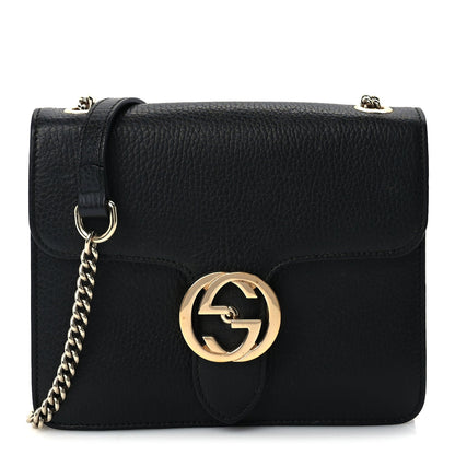 Gucci Dollar Calfskin Small Interlocking G Shoulder Bag Black 1 of 8