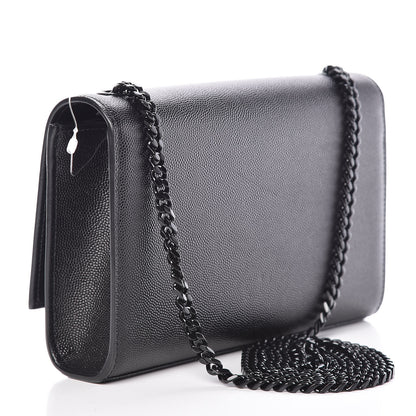 Saint Laurent Grain De Poudre Small Monogram Kate Satchel Black 3 of 9