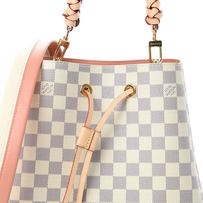 Louis Vuitton Damier Azur Braided Neonoe MM Peach Cream 9 of 12