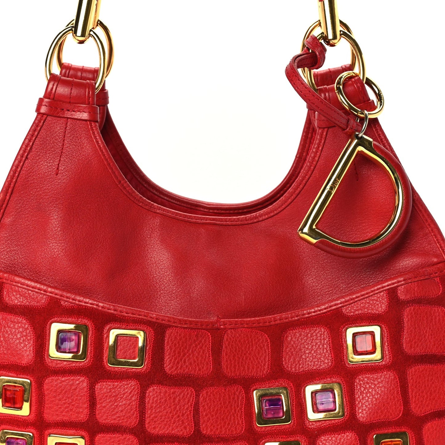 Calfskin Embellished 61 Tote Red