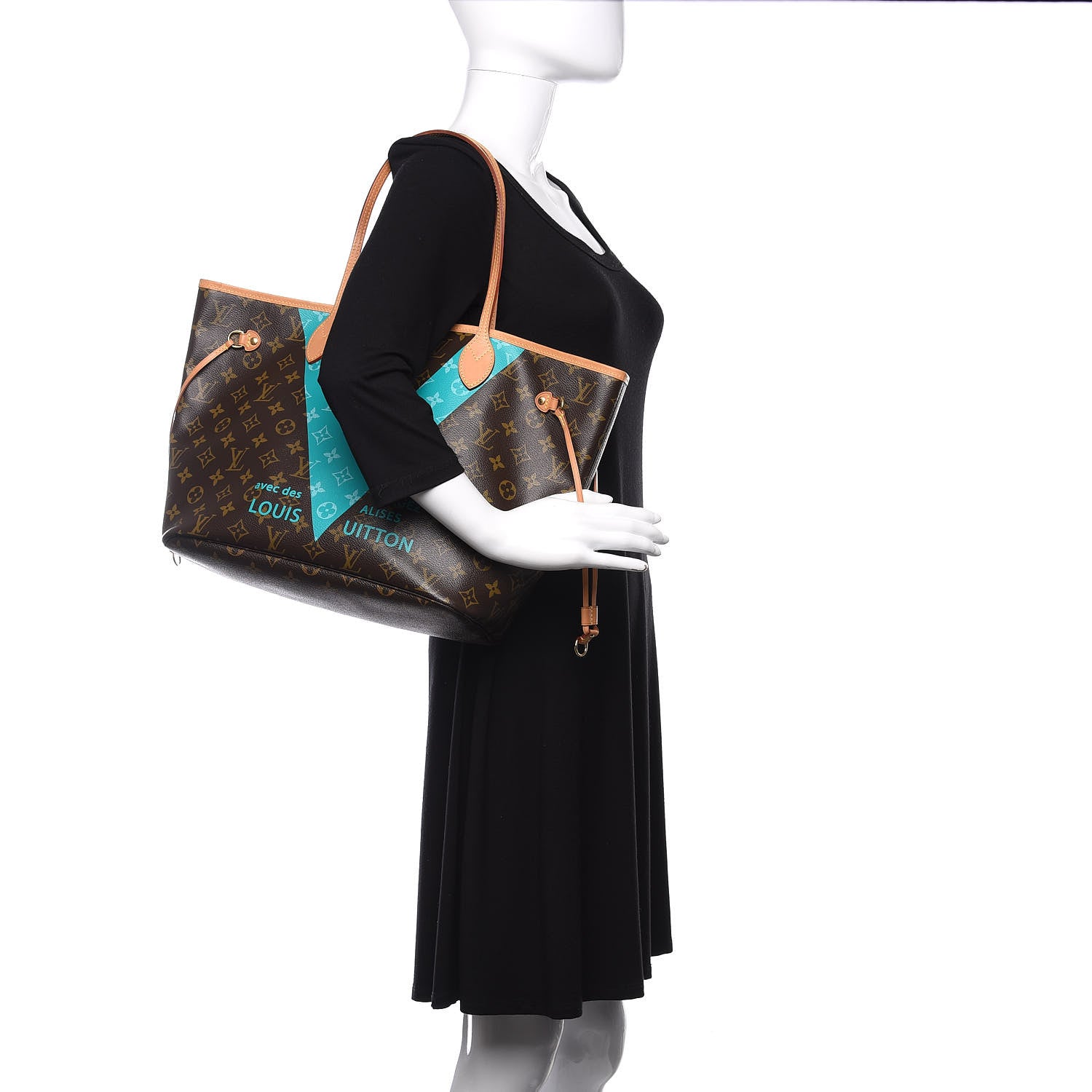 Louis Vuitton Monogram V Neverfull MM Turquoise 2 of 10