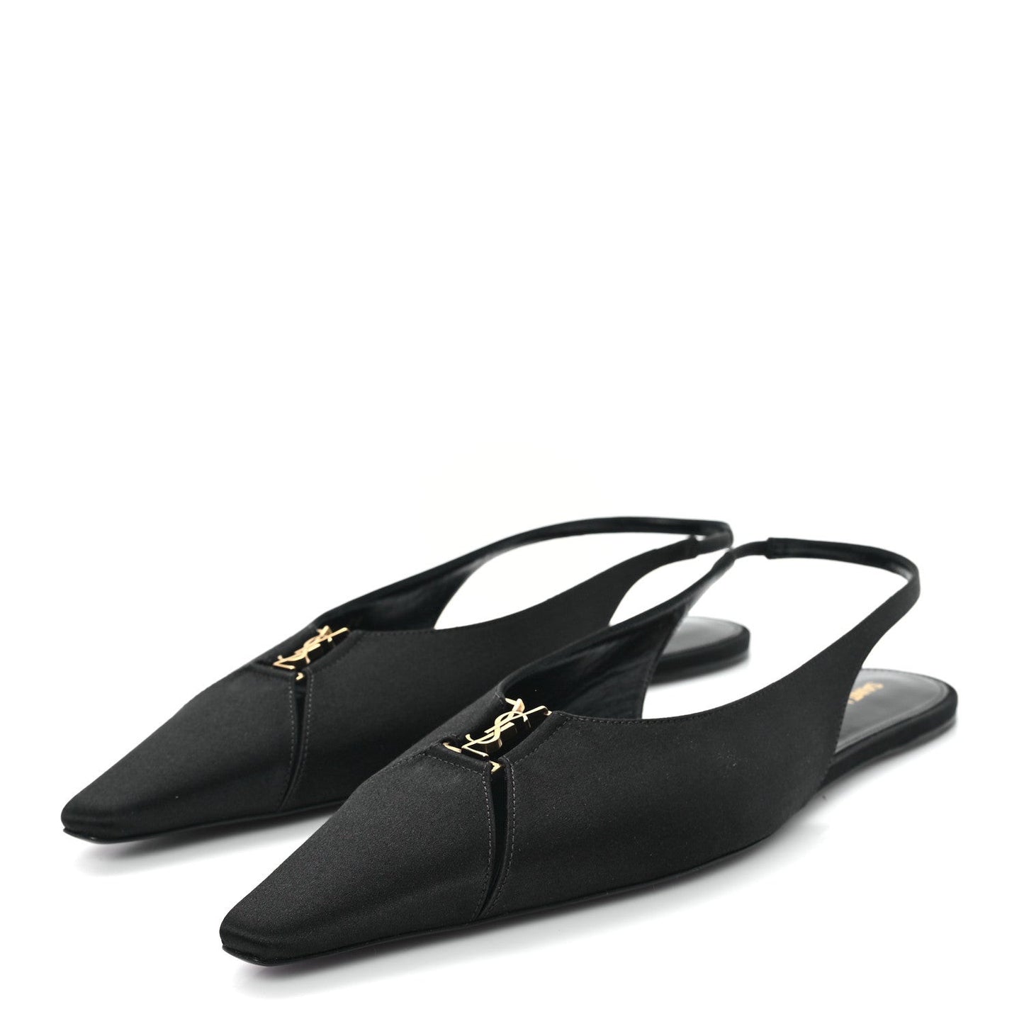 Raso Nappa Babylone 00 Slingback Flats 38 Black