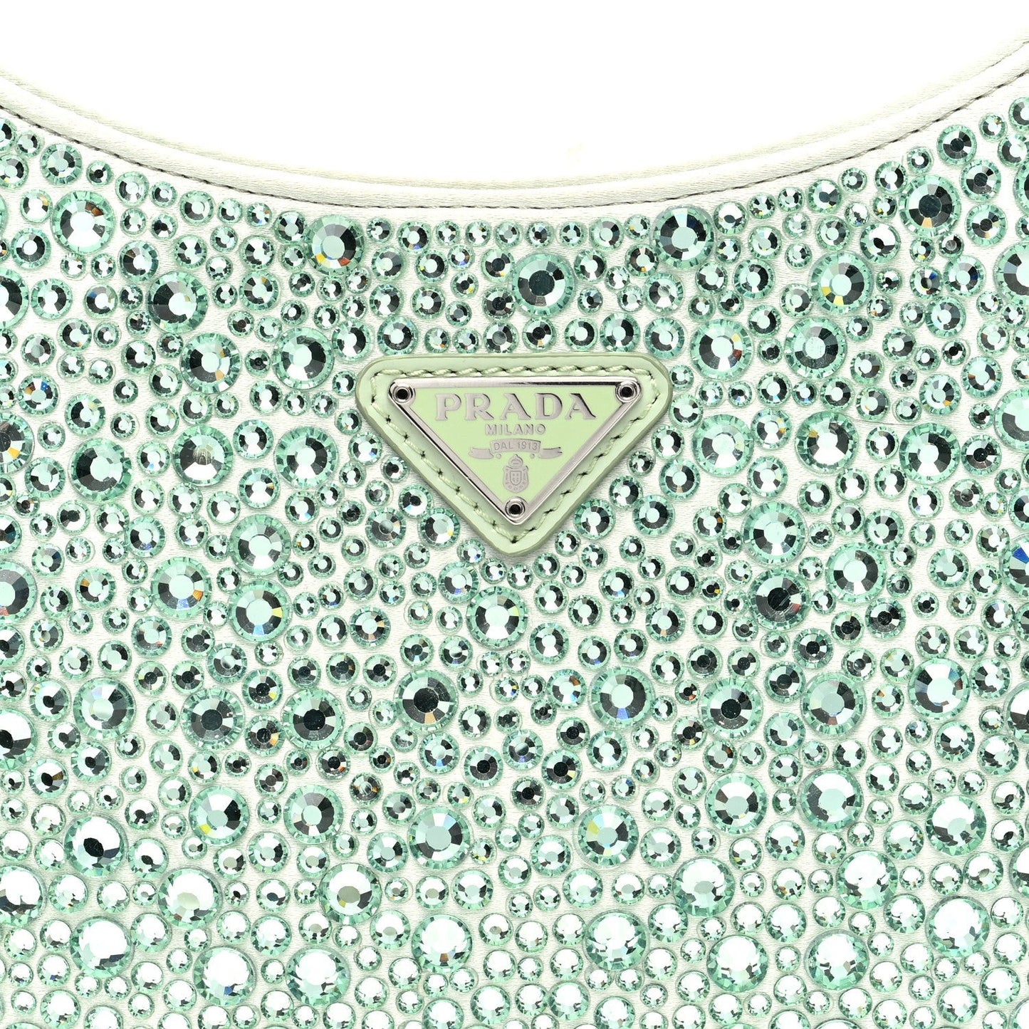 Satin Crystal Cleo Adjustable Strap Shoulder Bag Acqua