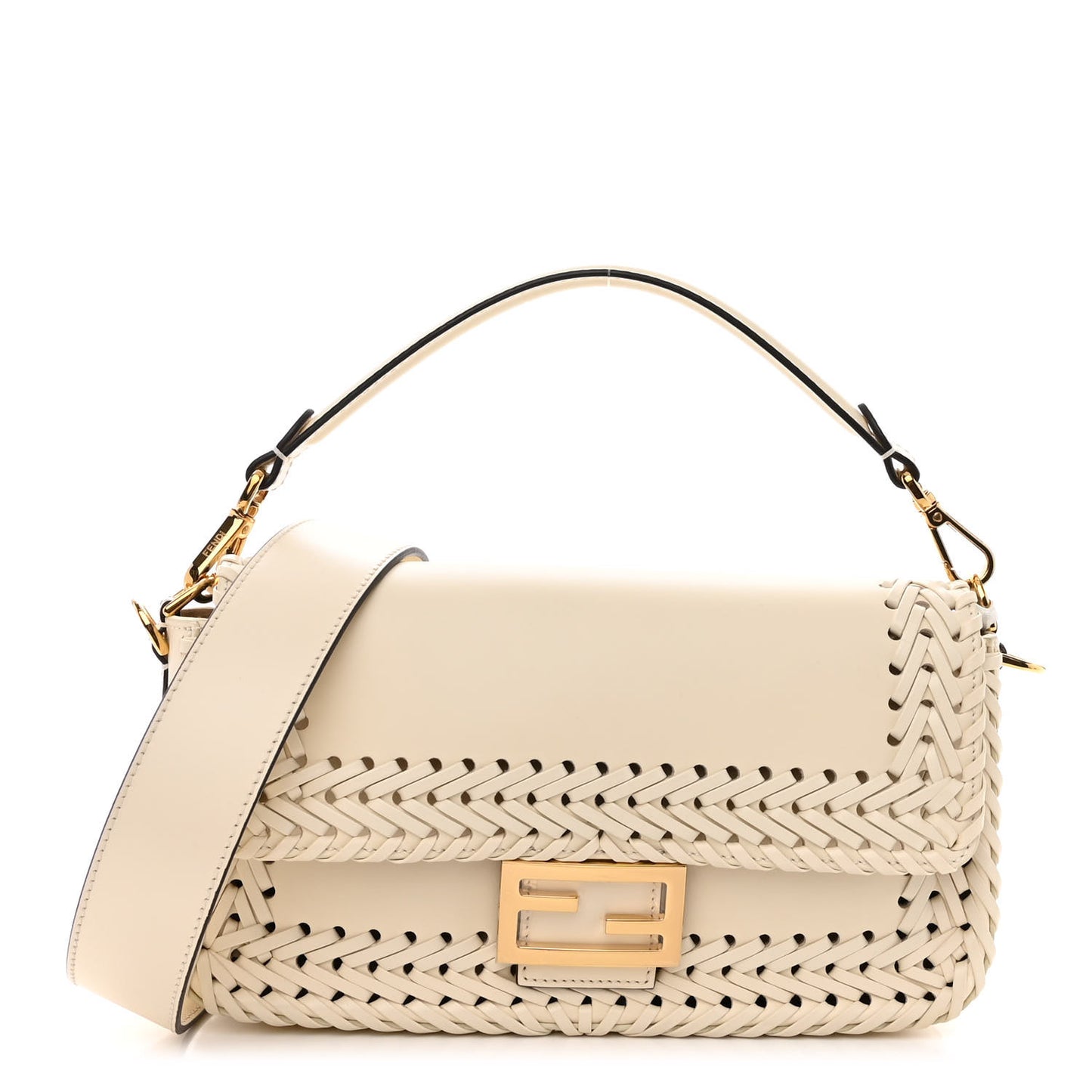 Vitello King Ceylon Woven Baguette White Ice