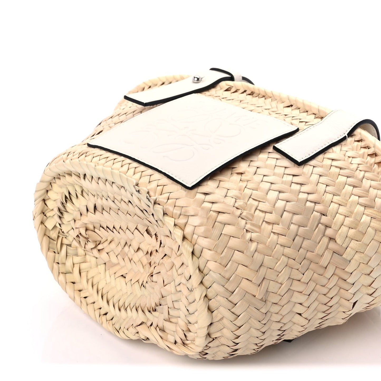Raffia Mini Basket Tote Bag Natural White