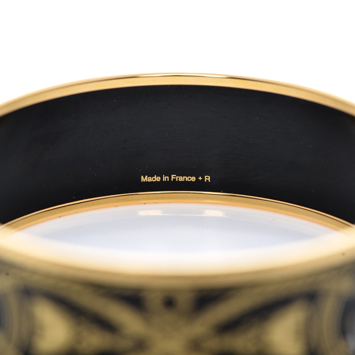 Enamel Printed Wide Grand Apparat Bracelet 70 Black