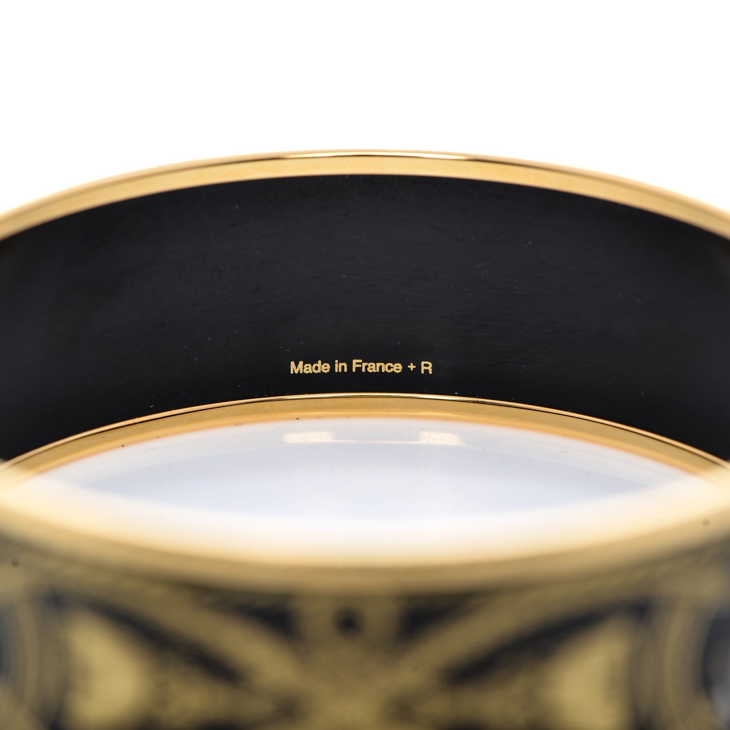 Hermes Enamel Printed Wide Grand Apparat Bracelet 70 Black 4 of 5