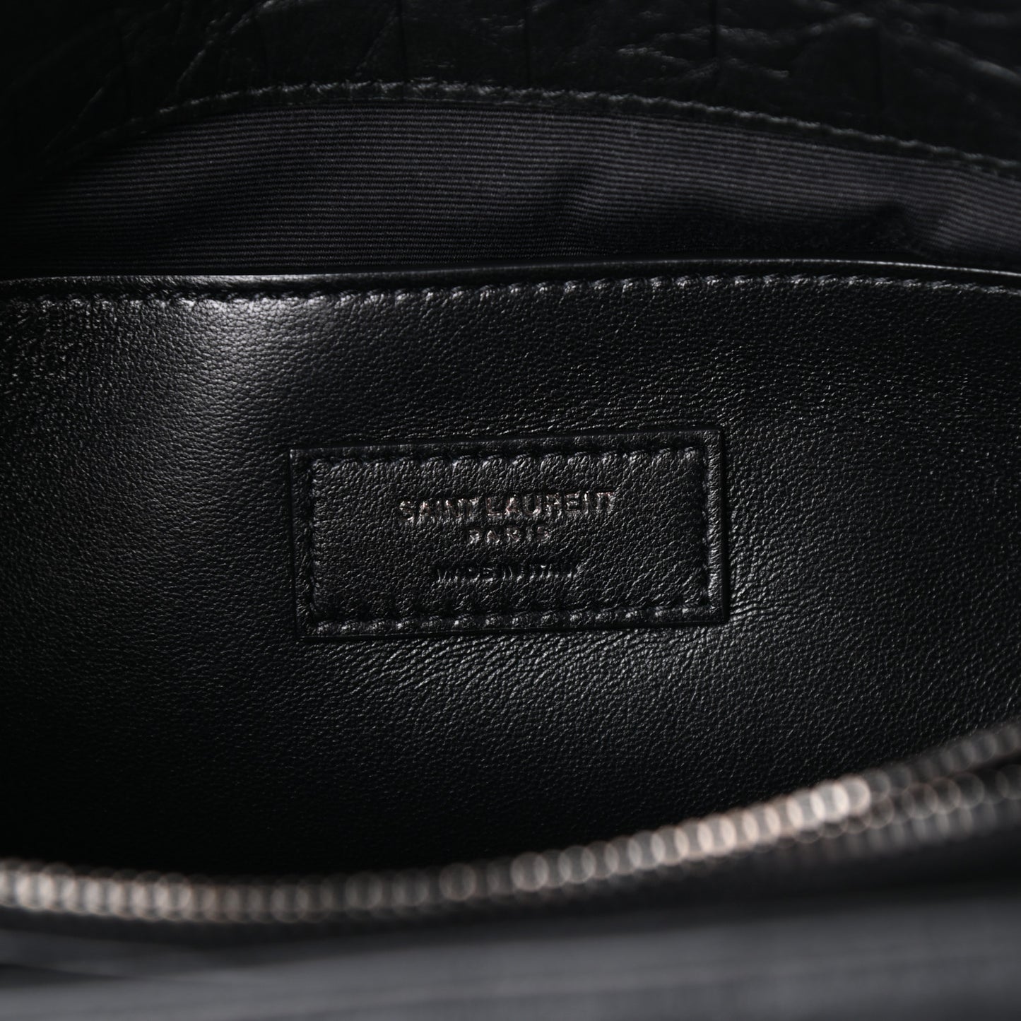 Calfskin Crocodile Embossed Medium West Hollywood Monogram Fold-Over Black