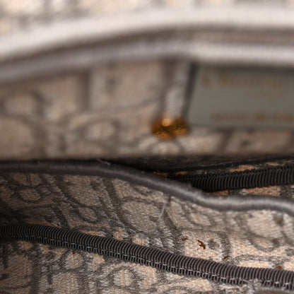 Christian Dior Oblique Embroidered Saddle Bag Gray 4 of 8