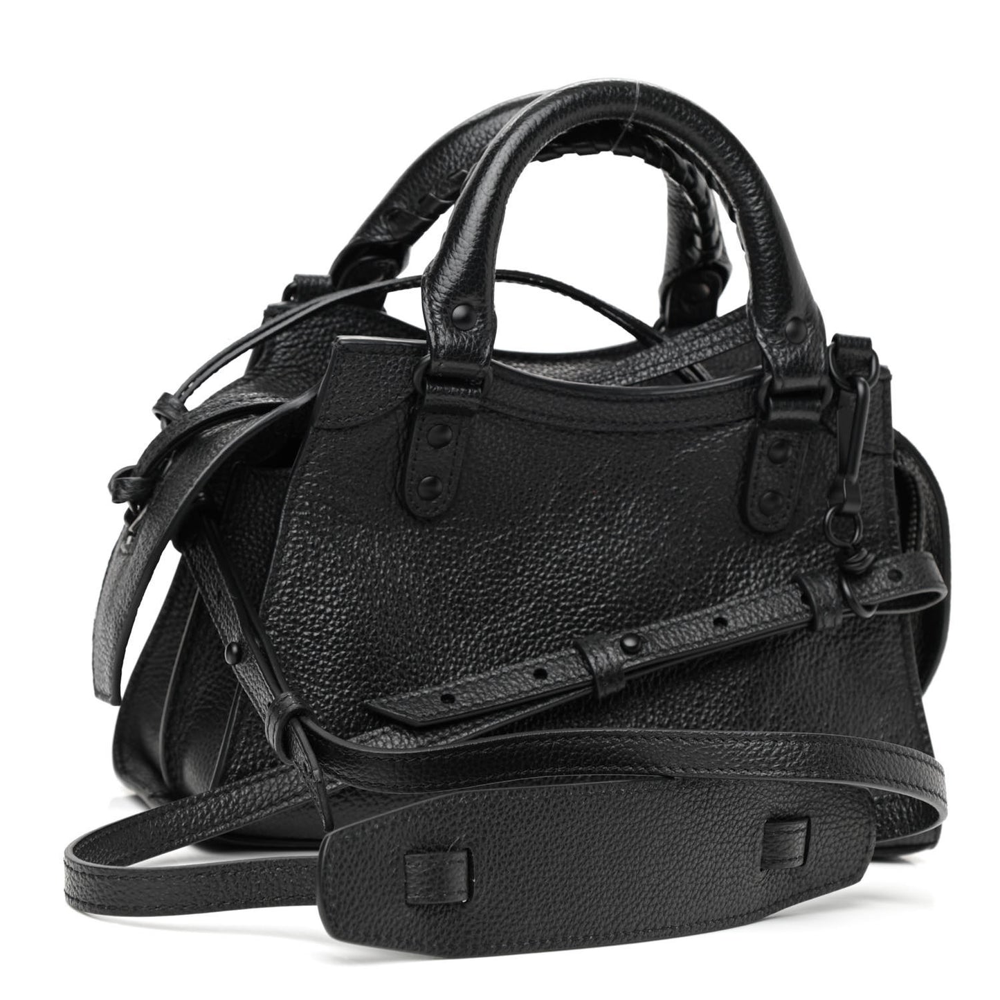 Grained Calfskin Neo Classic Black Hardware Mini City Black
