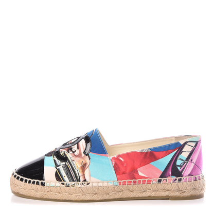 Chanel Patent Fabric CC Espadrilles 39 Multicolor Black 1 of 10