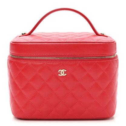 Chanel Caviar Quilted Large Vanity Pouch Red 3 of 8