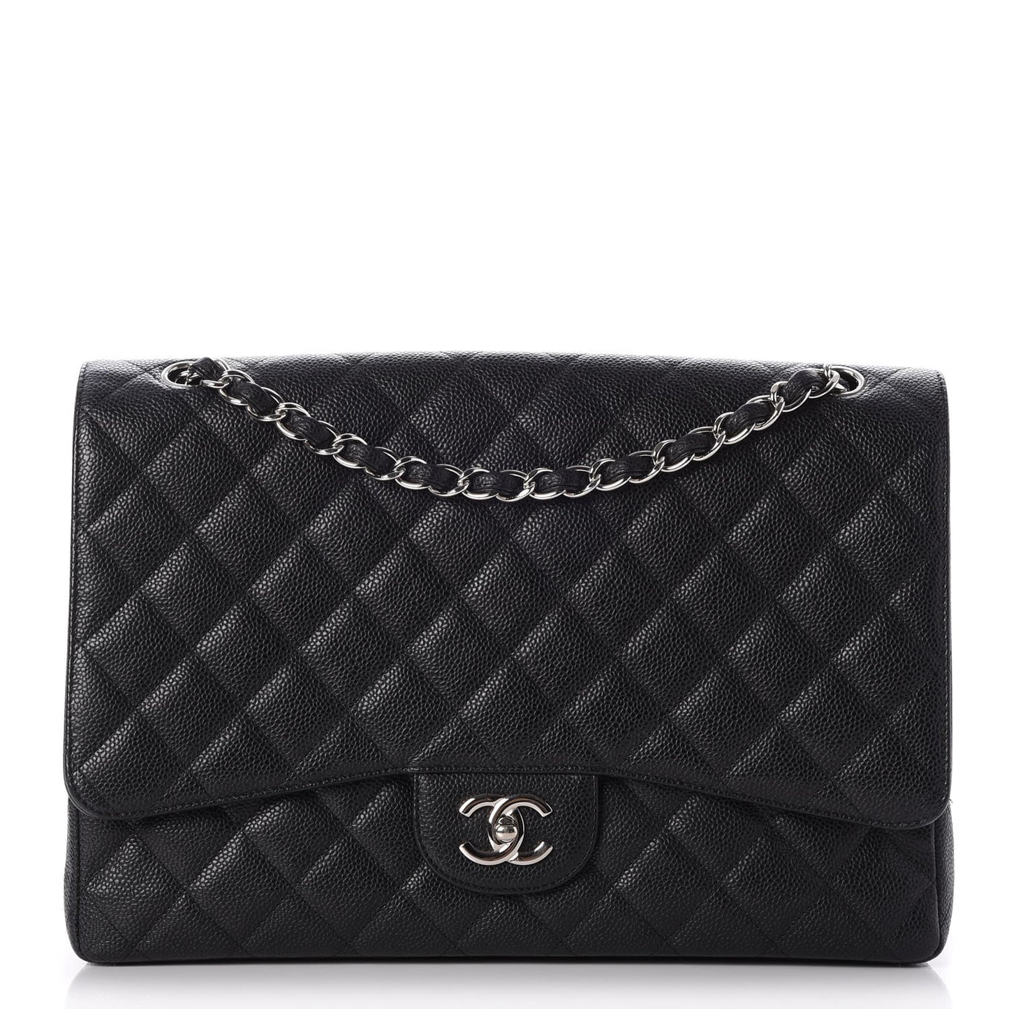 Caviar Quilted Maxi Single Flap Black