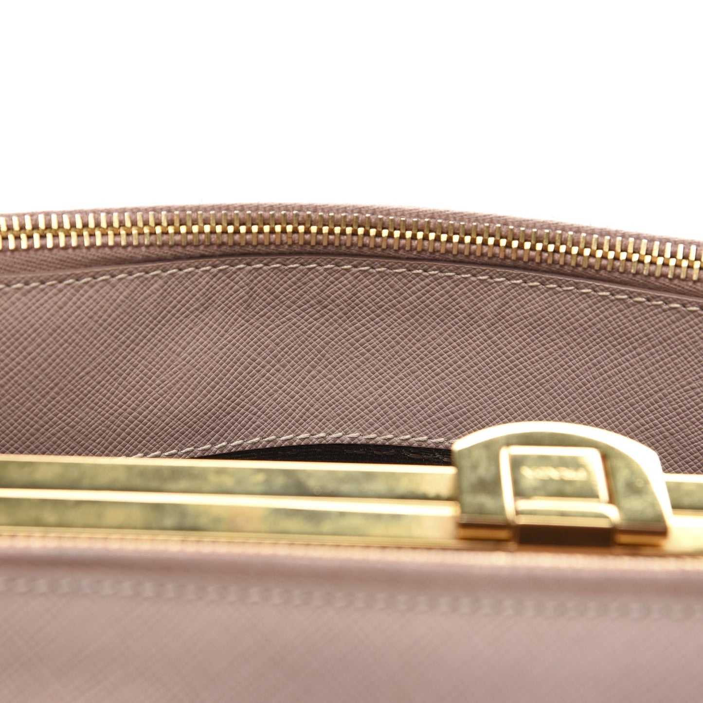 Saffiano Frame Top Handle Bag Cammeo