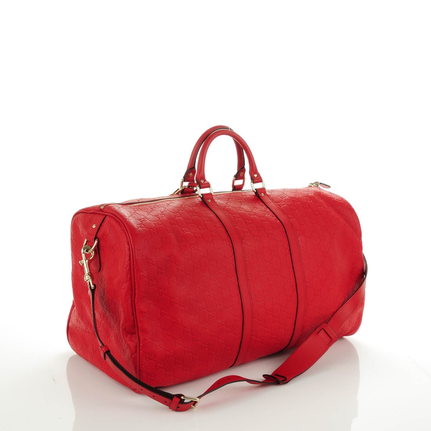 Gucci Guccissima Large Carry On Duffle Red 3 of 8