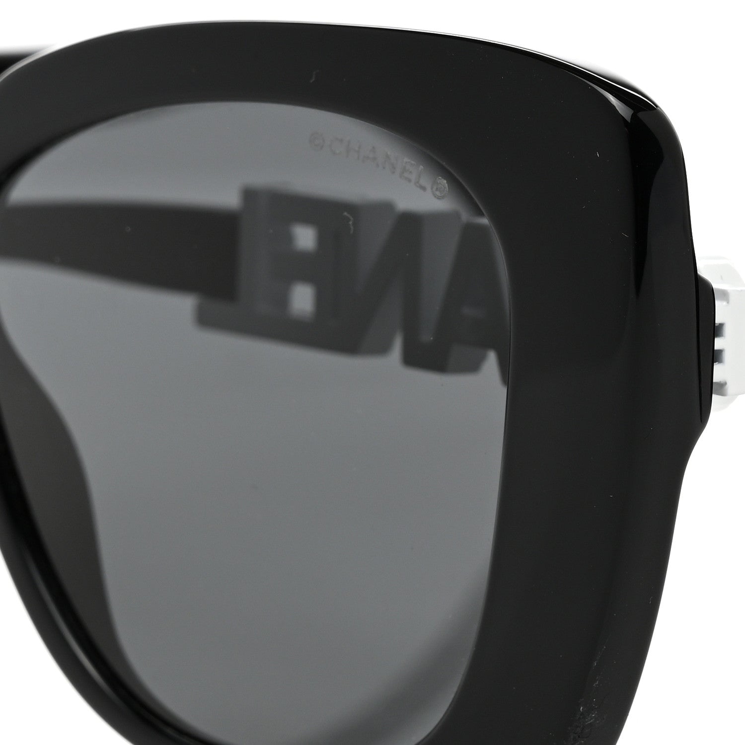 Chanel Acetate Strass Square Sunglasses 5422-B Black White 7 of 8