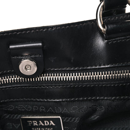 Prada Tessuto Nylon Soft Calfskin Shoulder Bag Black 5 of 15