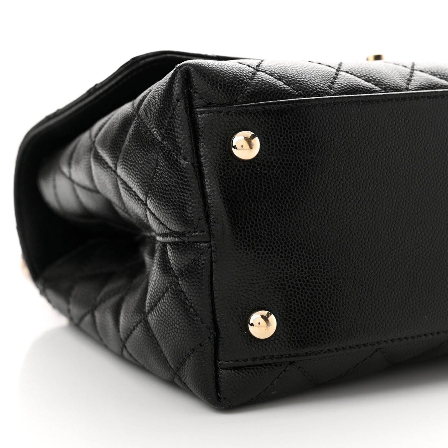 Caviar Quilted Small Coco Handle Flap Black