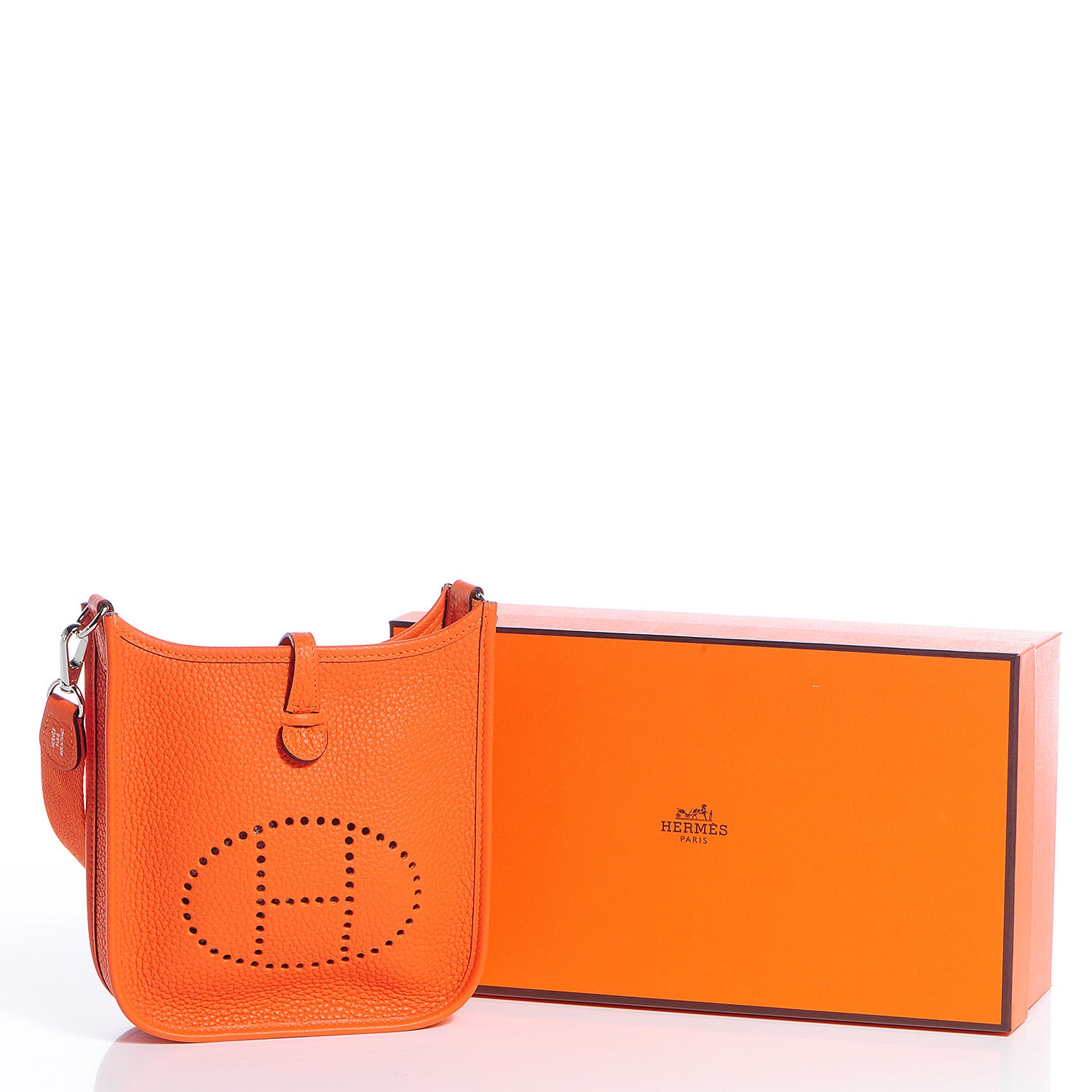 Hermes Taurillon Clemence Evelyne TPM Feu Orange 9 of 14
