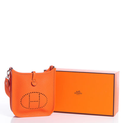 Hermes Taurillon Clemence Evelyne TPM Feu Orange 9 of 14