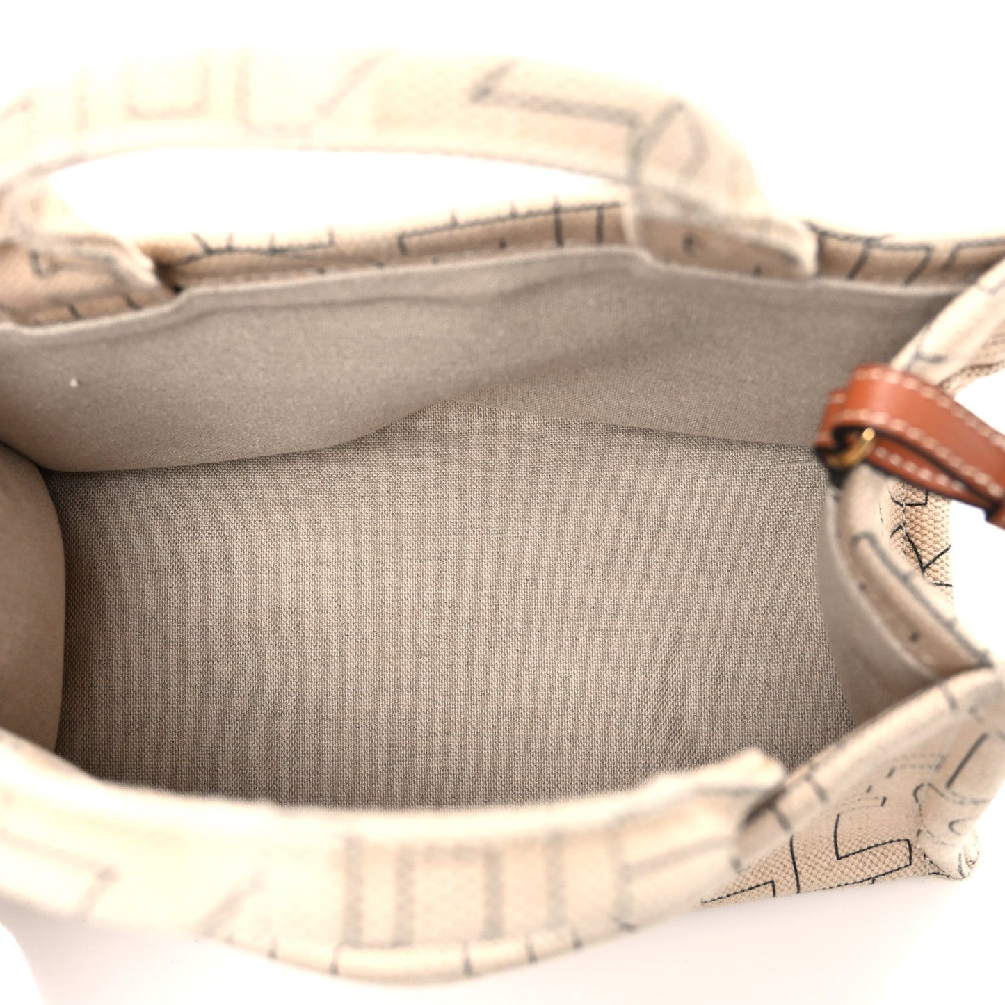 Canvas Calfskin All Over Print Small Cabas Thais Natural Tan