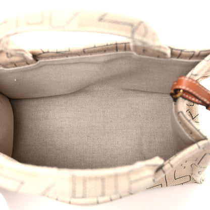 Celine Canvas Calfskin All Over Print Small Cabas Thais Natural Tan 5 of 7
