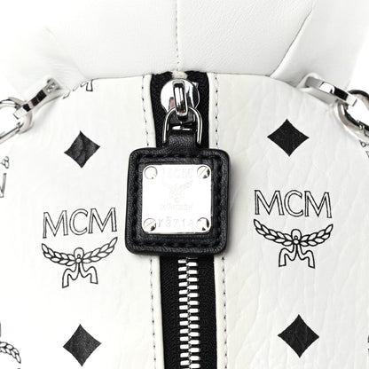 MCM Calfskin Visetos Bear Zoo Doll Backpack White 6 of 9