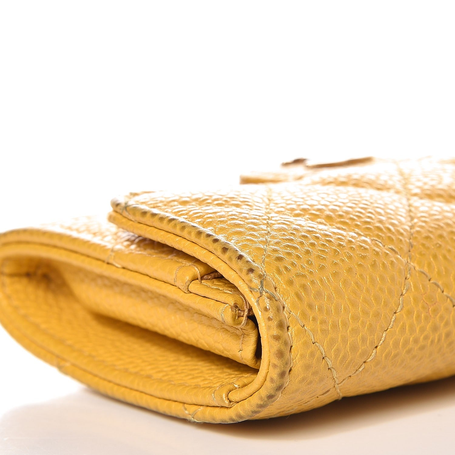 Chanel Caviar Quilted Flap Card Holder Yellow 14 of 16
