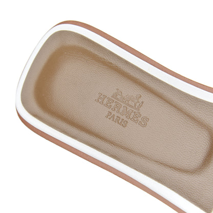 Hermes Box Calfskin Oran Sandals 36.5 White 7 of 15