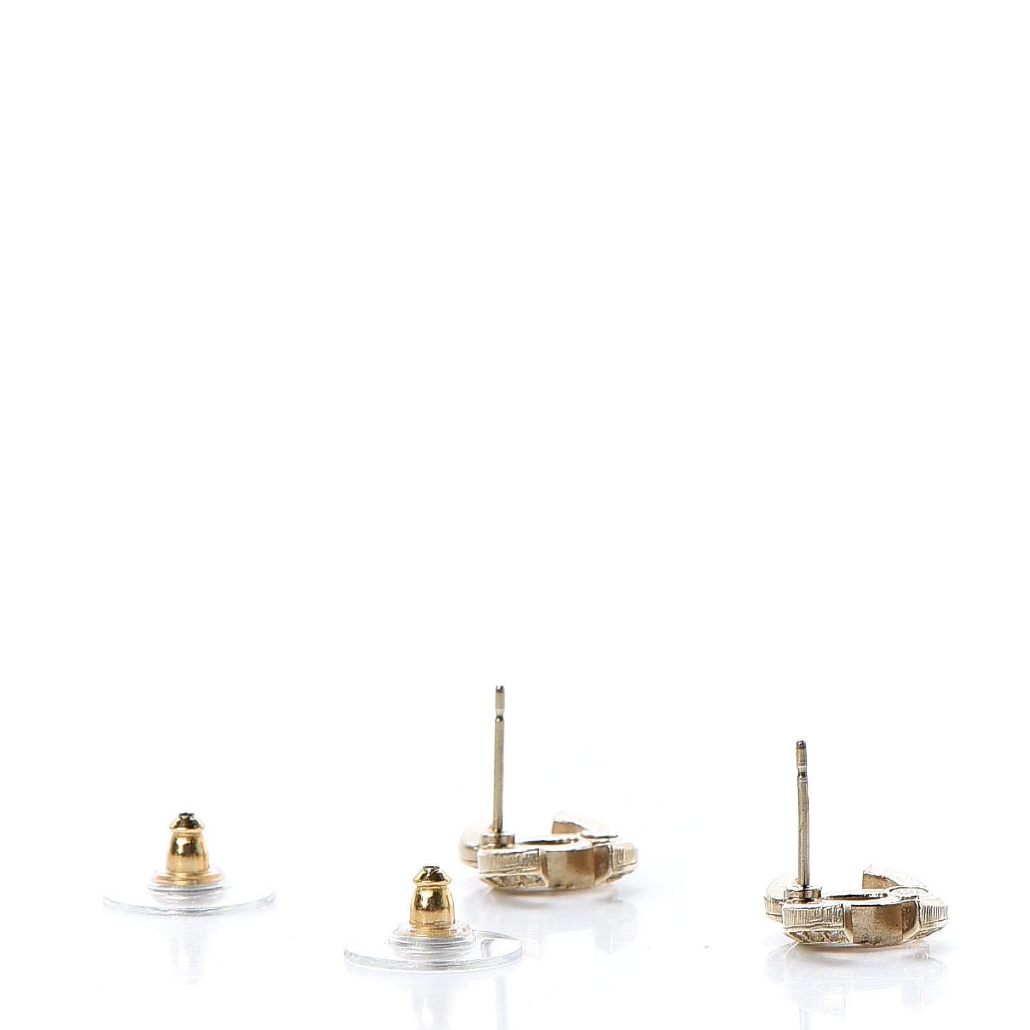 Chanel Crystal CC Earrings Gold 3 of 4