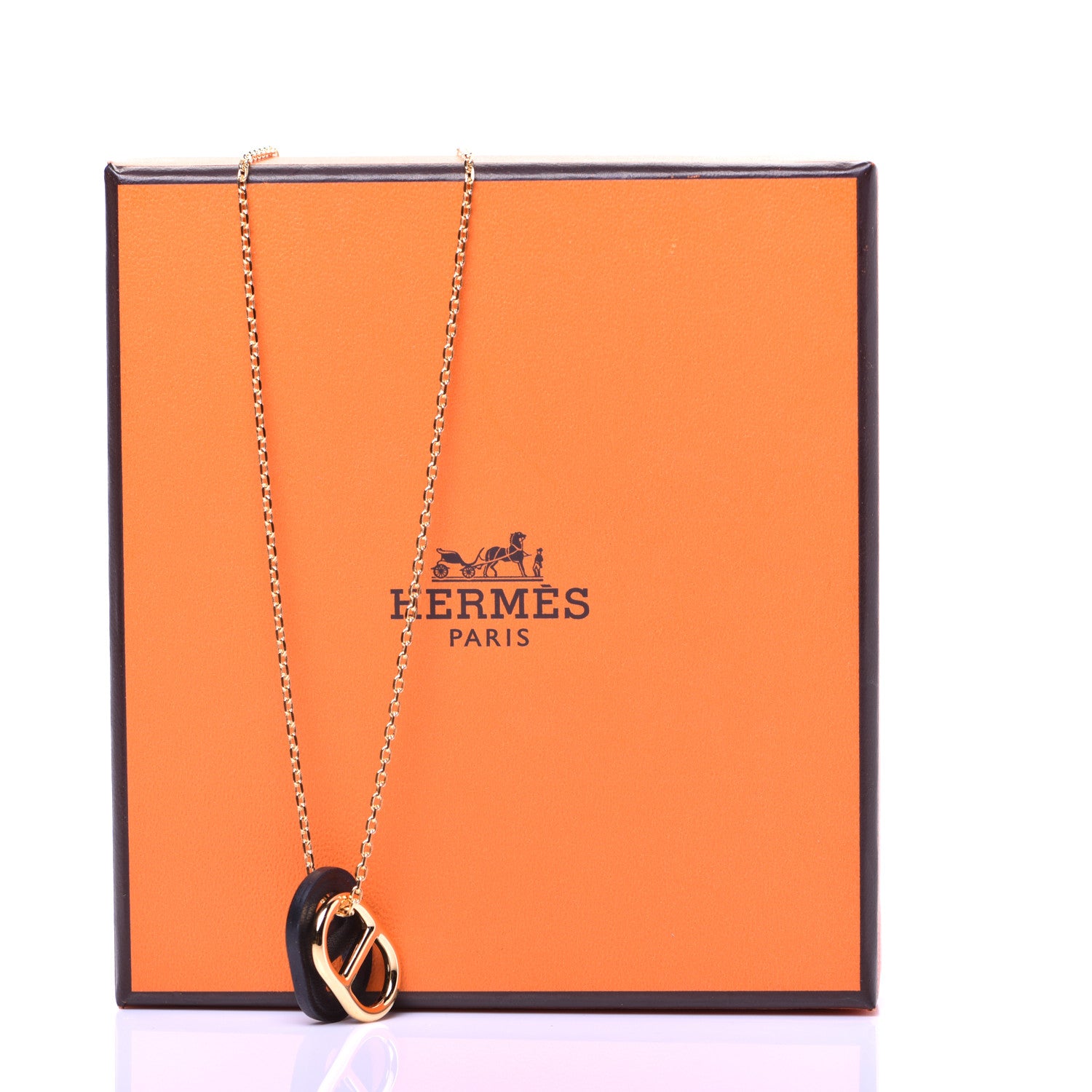 Hermes Swift O'Maillon Pendant Necklace Black 7 of 7