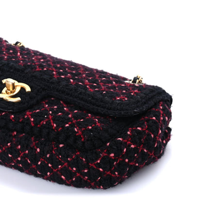Chanel Knit Quilted Mini Rectangular Flap Black Burgundy 9 of 9