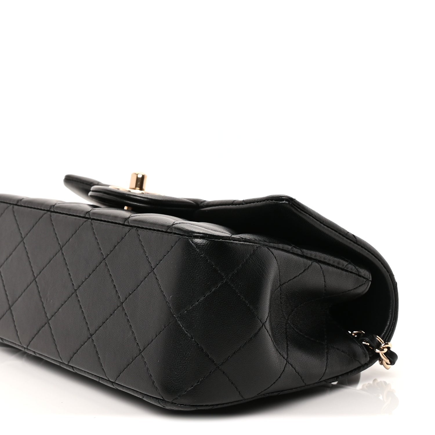Chanel Lambskin Quilted Mini Top Handle Rectangular Flap Black 8 of 8