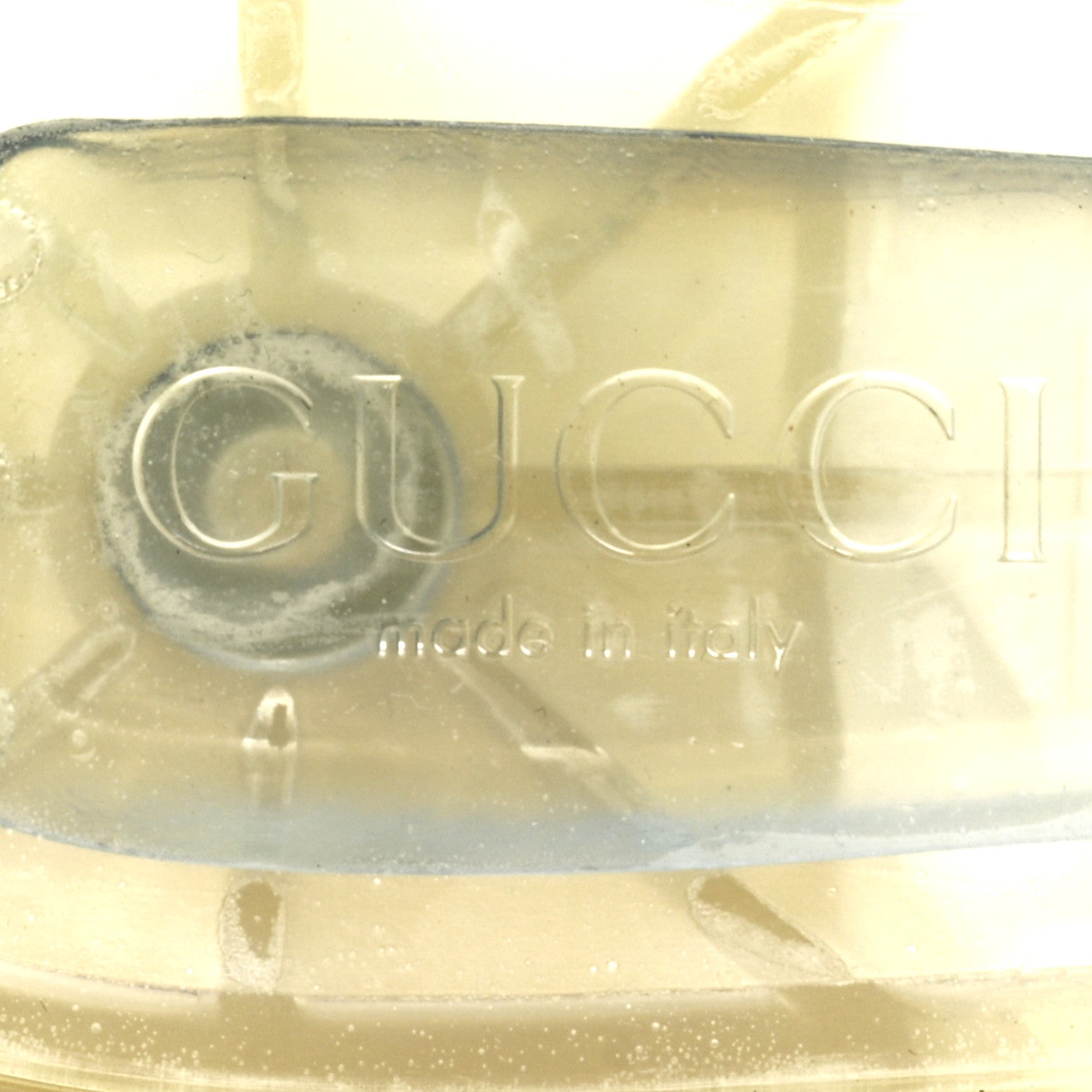 Gucci Rubber Gucci Logo Womens Platform 20/60mm Slide Sandals 39 Transparent 7 of 7