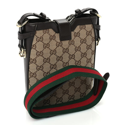 Gucci Monogram Web Mini Bucket Bag Beige Dark Brown 2 of 8