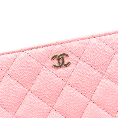 Chanel Caviar Quilted Large Gusset Zip Around Wallet Pink 9 of 12