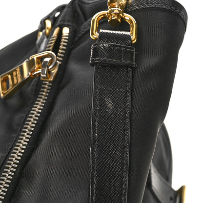 Prada Tessuto Nylon Saffiano Messenger Bag Black 11 of 11