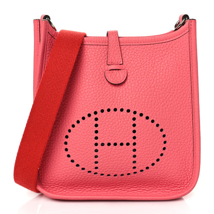 Hermes Taurillon Clemence Amazone Evelyne TPM Rose Azalee Rouge Pivoine 1 of 10